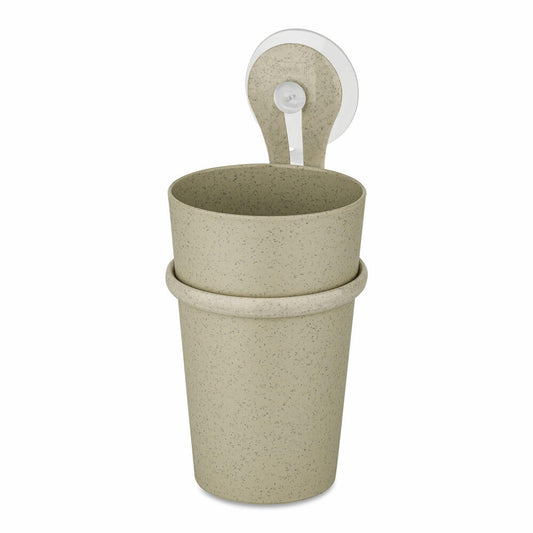 Koziol Zahnputzbecher Rio mit Halter Loop, Zahnbürstenablage, Organic Recycled, Recycled Desert Sand, 300 ml, 1448121