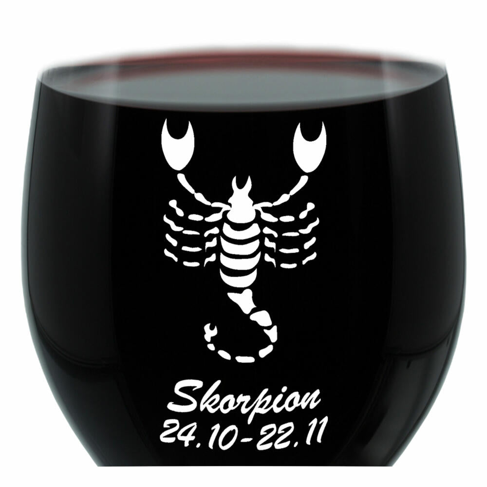 Leonardo Weinglas 400 ml, Motivglas, Sternzeichen Skorpion, Geschenk, Stimmungsglas mit Gravur, Moodglas, 22 cm