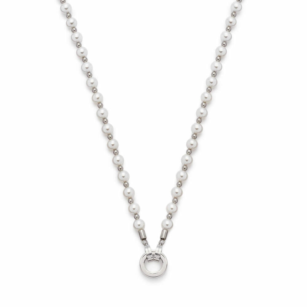 Leonardo Jewels Necklace Signora Darlins, stainless steel chain, chain, jewelry, stainless steel, imitation pearl, white, 60 cm, 016751