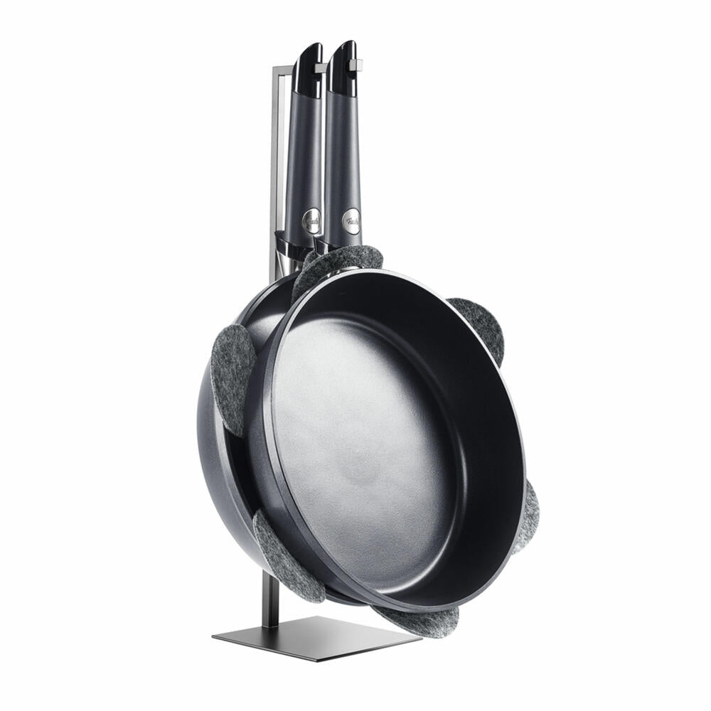 Fissler Pfannenschutz 2er Set, Pfannenschoner, Pfannen-Kratzschutz, Polyesterfilz, Grau, 001 006 02 000 0