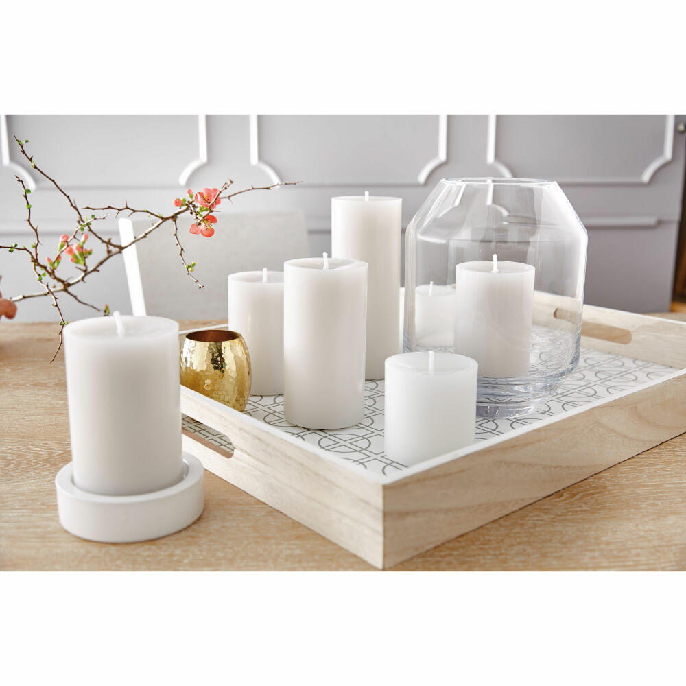 Engels Kerzen Original Stumpen Cast, Pillar Candle, Stump Candle, Paraffin, White, Ø 8 cm, H 15 cm, 62008015001