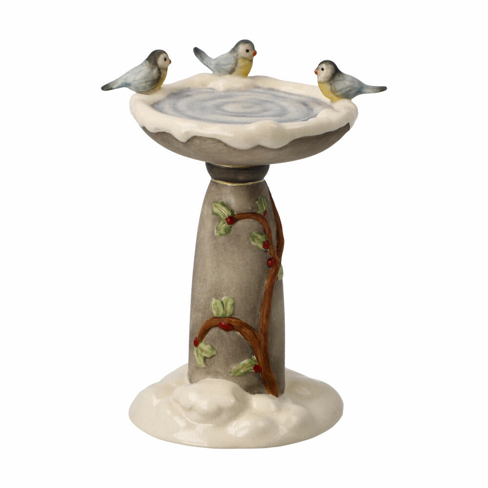 Goebel Figurine Winter Bird Bath, Decorative Figure, Stoneware, Colorful, 8.5 cm, 66704671