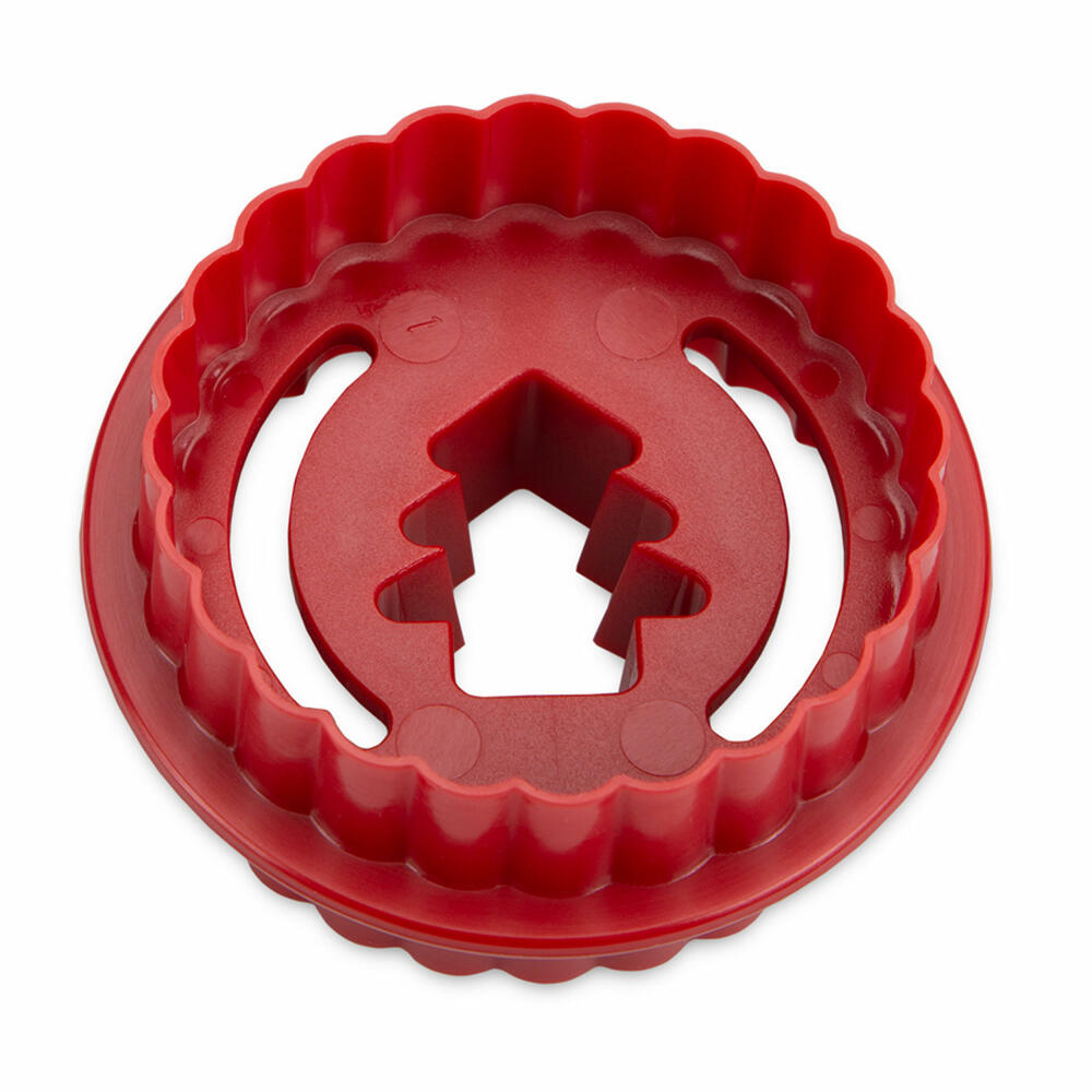 Städter Linzer cookie cutter Spitzbub fir tree wavy double-sided, cookie cutter, cookie mold, cookies, plastic, 954114