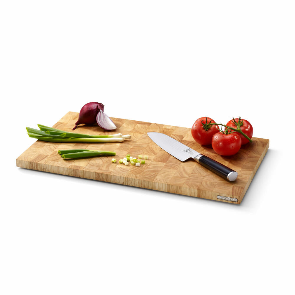 Continenta cutting board, end grain, kitchen board, breakfast board, rubberwood, 54 x 29 x 2.7 cm, 4001