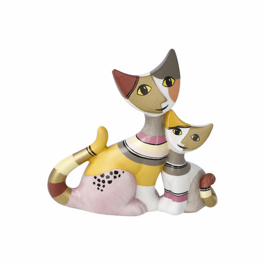 Goebel Figurine Rosina Wachtmeister - Mini Cats Laura e Fabio, Cat Figurine, Biscuit Porcelain, Colorful, 8 cm, 31326020