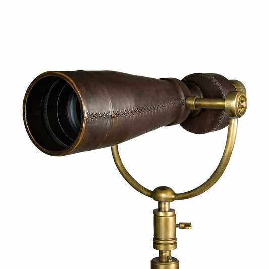 Authentic Models Monocular on Tripod, Monocular, Binoculars, Telescope, Steel / Leather / Brass, KA039