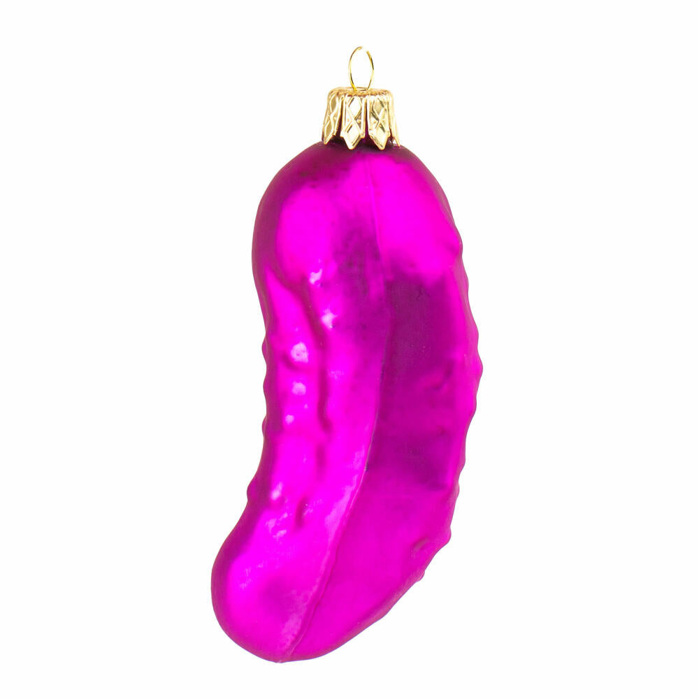 Donkey Products Christmas Pickle, Tree Decoration, Christmas Tree Decoration, Decoration, Glass, Pink, 3 x 3 x 11 cm, 300989