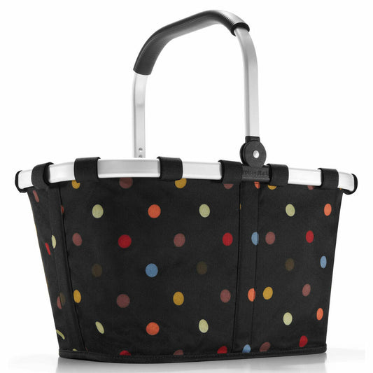 reisenthel carrybag, einkaufskorb, tasche, korb für shopping, dots / schwarz mit bunten punkten, BK7009