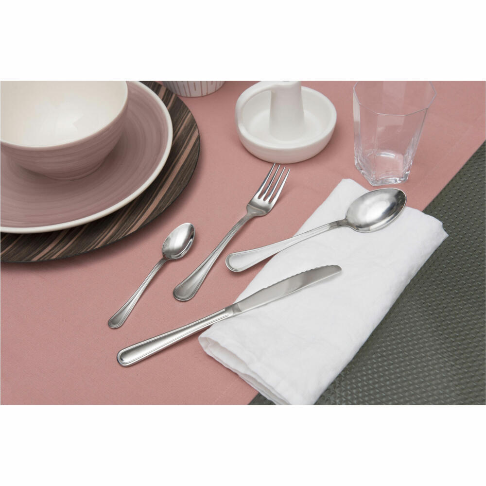 Comas cutlery set Ingles S 24-piece, table cutlery, stainless steel 18/10, silver-colored, 7124