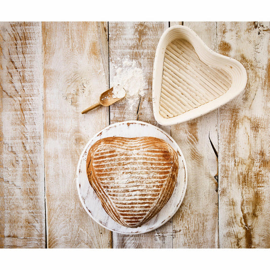 Birkmann Laib & Seele Gärkörbchen Herz, Gär Körbchen, Gärkorb, Brotkorb, Brotform, Peddigrohr, 24 x 24.5 cm, 209053