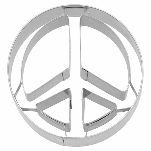 Birkmann Peace cookie cutter, with internal embossing, cookie cutter, cookie shape, biscuit, cookies, stainless steel, 6 cm, 198388