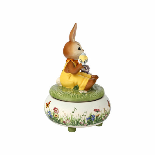 Goebel Music Box Spring Song, with Rabbit Figure, Easter, Stoneware, Colorful, 17 cm, 66844801