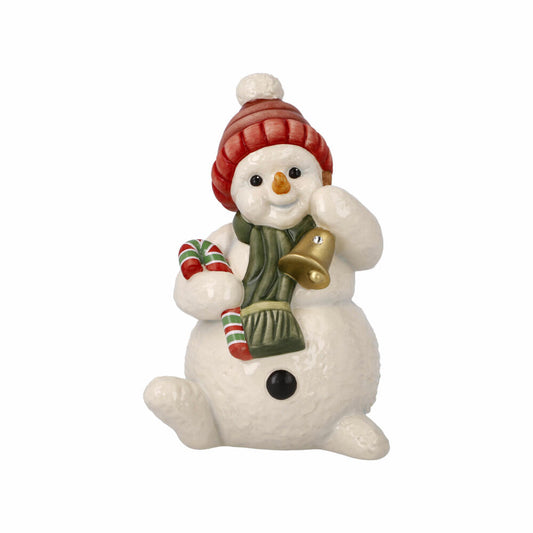 Goebel Figurine Snowman Quiet Bell Sound, Decorative Figure, Stoneware, Colorful, 11.5 cm, 66703981