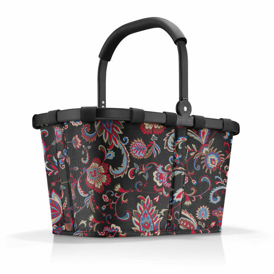 reisenthel carrybag, Einkaufskorb, Picknickkorb, Tragetasche, Frame Paisley Black, 22 L, BK7063