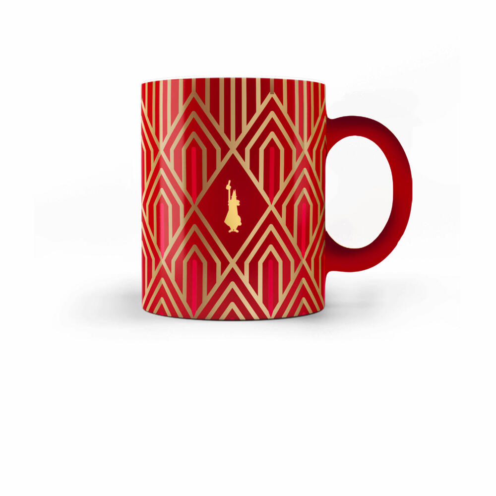 Bialetti Deco Glamour Mug, Cup, Coffee Mug, Coffee Cup, Porcelain, Red, 330 ml, FW2022040