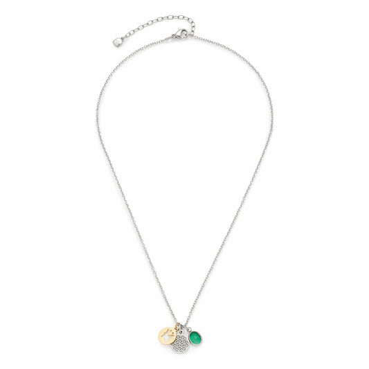 Leonardo Jewels Facilita Halskette, Hals Kette, Schmuckstück, Edelstahl, Zirkonia, Mehrfarbig, 40 cm, 016913