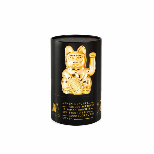 Donkey Products Lucky Cat Maneki Neko Egypt, waving cat, lucky charm, plastic, shiny gold, 15 cm, 330463