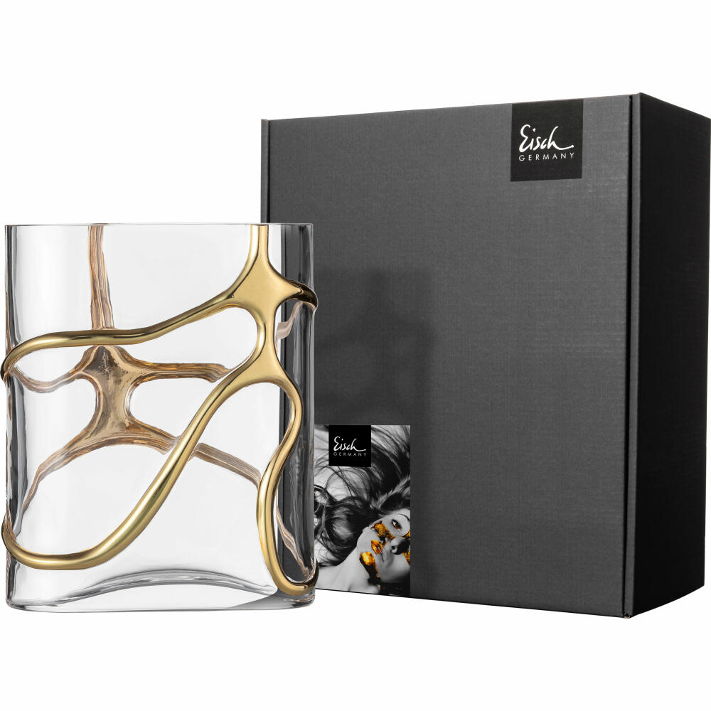 Eisch Vase Stargate, flower vase, table vase, decorative vase, crystal glass, gold, H 22.3 cm, 49943911