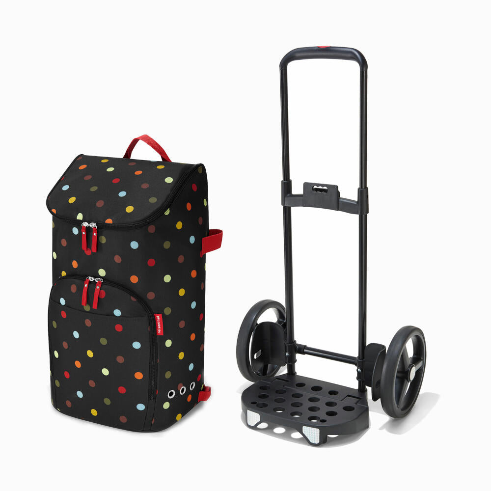 reisenthel citycruiser rack mit bag, 2-tlg., Einkaufstrolley, Einkaufstasche, Trolley, Tasche, Dots, 45 L