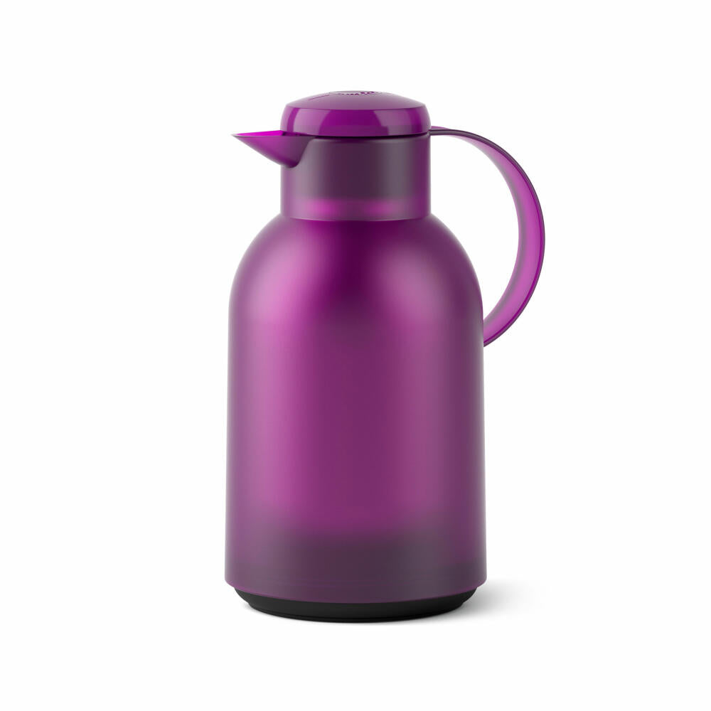 Emsa SAMBA insulated jug Quick Press, jug, teapot, coffee pot, coffee, plastic, transparent-aubergine, 1.5 L, N4011800