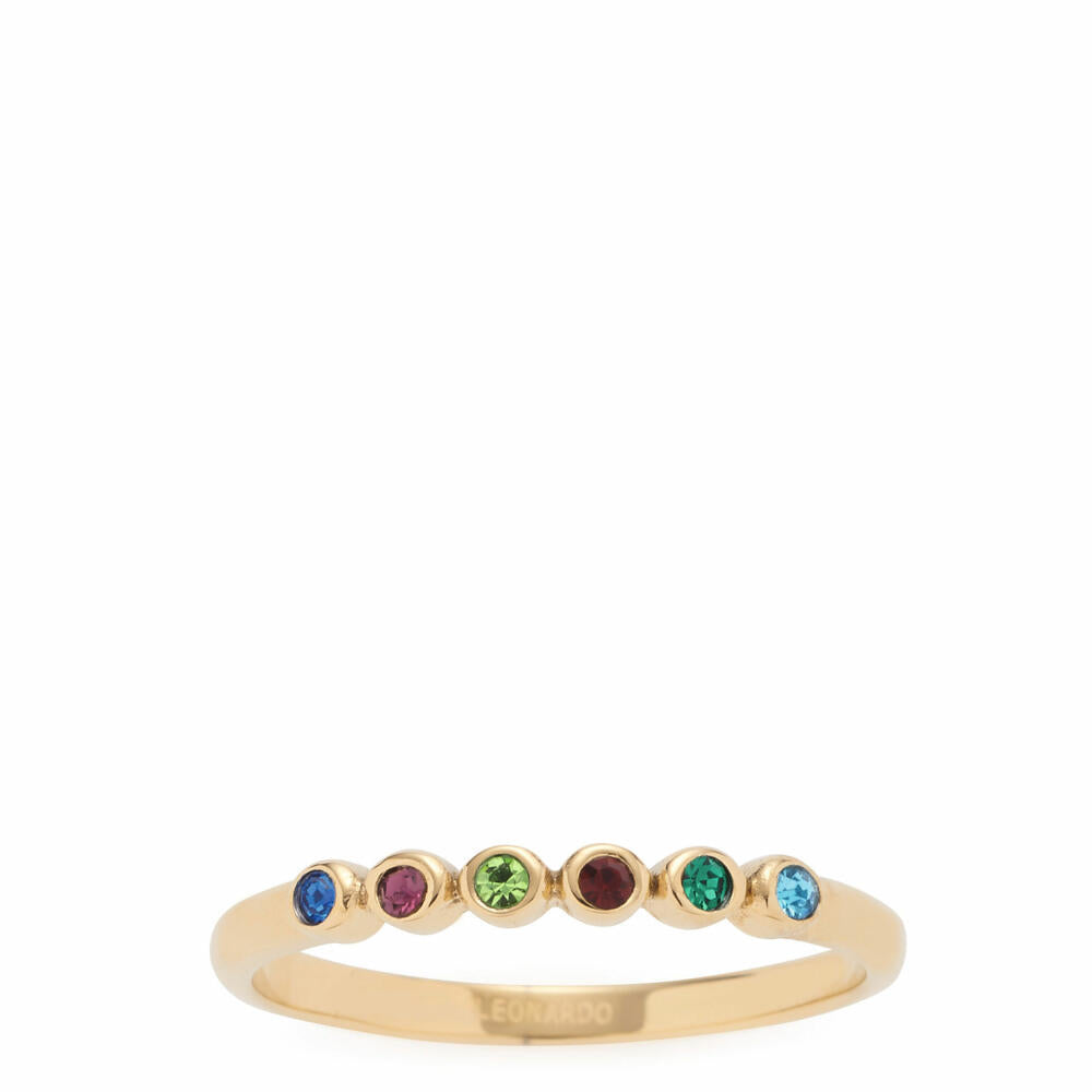 Leonardo Jewels Ring 17 Adea CIAO, jewelry ring, finger ring, jewelry, stainless steel, gold-colored ion plating, multicolored, 2 cm, 017067