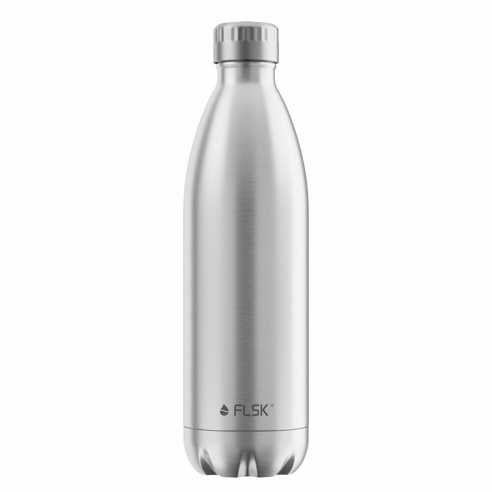 FLSK drinking bottle STNLS, insulated bottle, thermos flask, bottle, stainless steel, silver, 1 L, 1010-1000-2013