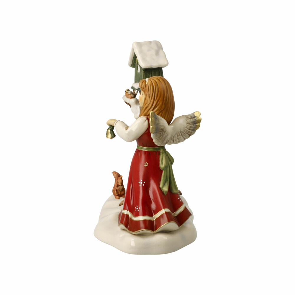 Goebel Angel Heavenly Visit, decorative figure, stoneware, red-green, 19.5 cm, 66704441