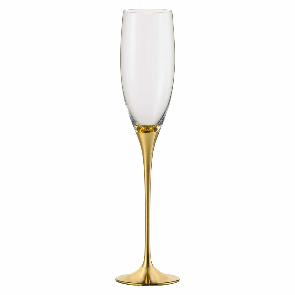 Eisch Sektglas 2er Set Gold Champagner Exklusiv, Sektkelch, Sektflöte, Kristallglas, Gold, 180 ml, 47750094