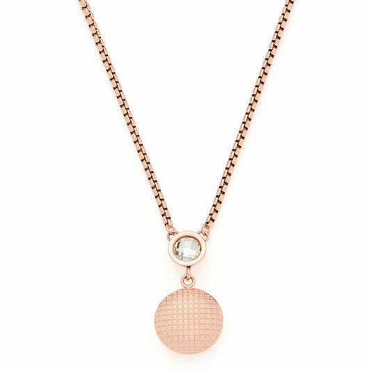 Leonardo Jewels Halskette Delicato, Halsschmuck, Kette, Modeschmuck, Edelstahl IP rosé gold, Glasstein, 018360