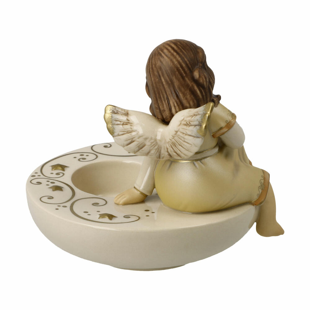 Goebel candle holder Dreamer in candlelight, stoneware, champagne, 11.5 cm, 41660071