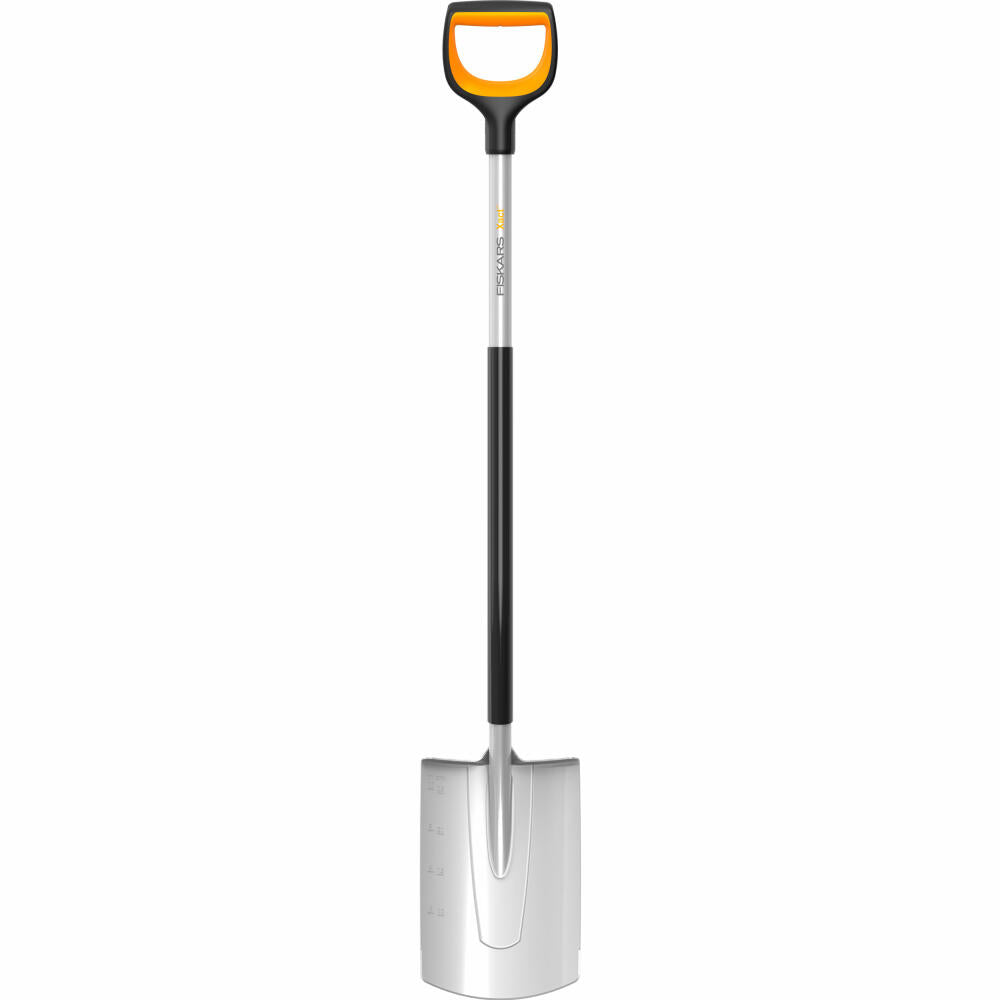 Fiskars Garden Spade Xact Round, Spade, Shovel, Boron Steel, Steel, Plastic, Black, Orange, 120 cm, 1066730