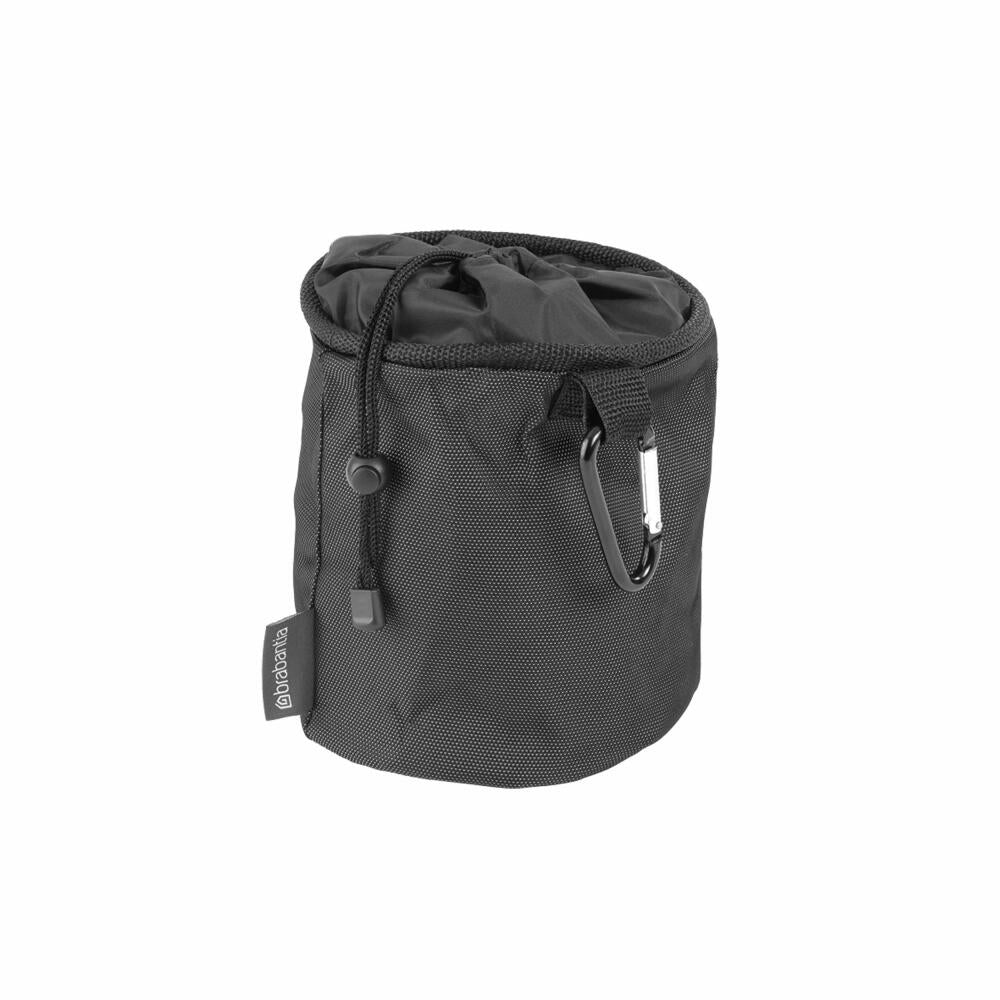 Brabantia Wäscheklammerbeutel Premium Black, Wäscheklammersack mit Karabiner, Stoff, Schwarz, 105760