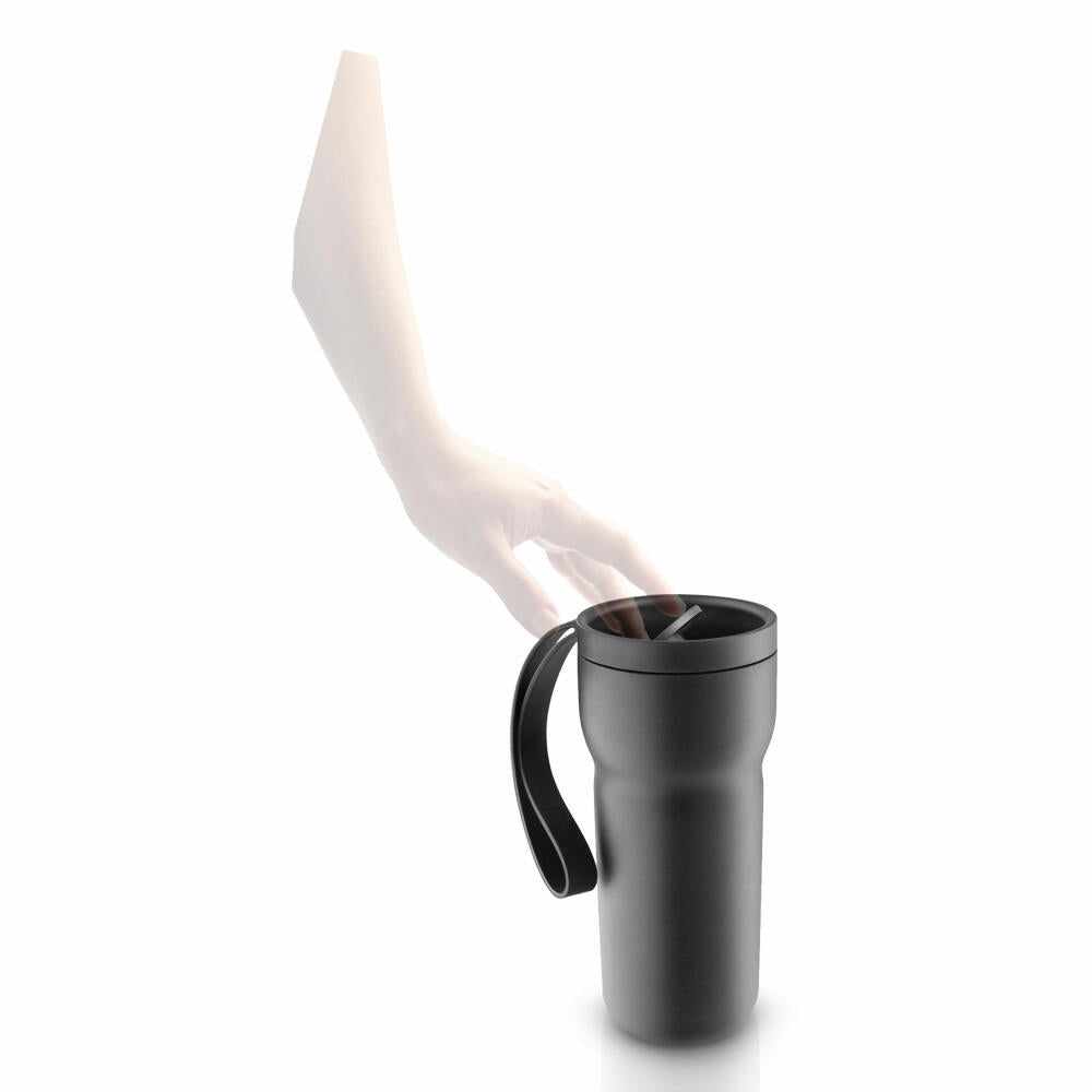 Eva Solo Isolier-Kaffeebecher Nordic Kitchen Black, Becher, Isobecher, Edelstahl, Kunststoff, Silikon, Schwarz, 350 ml, 575020