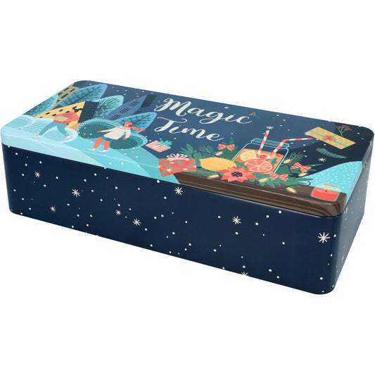 Birkmann biscuit tin XXL Magic Time, cookie tin, biscuit tin, tinplate, 40 x 20 cm, 433236