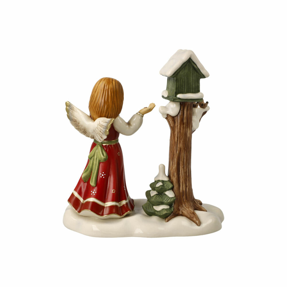 Goebel Angel Heavenly Visit, decorative figure, stoneware, red-green, 19.5 cm, 66704441