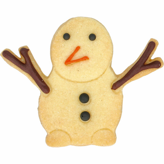 Birkmann cookie cutter snowman stick arms, with internal embossing, cookie cutter, cookie shape, biscuit, cookies, stainless steel, 7.5 cm, 199811