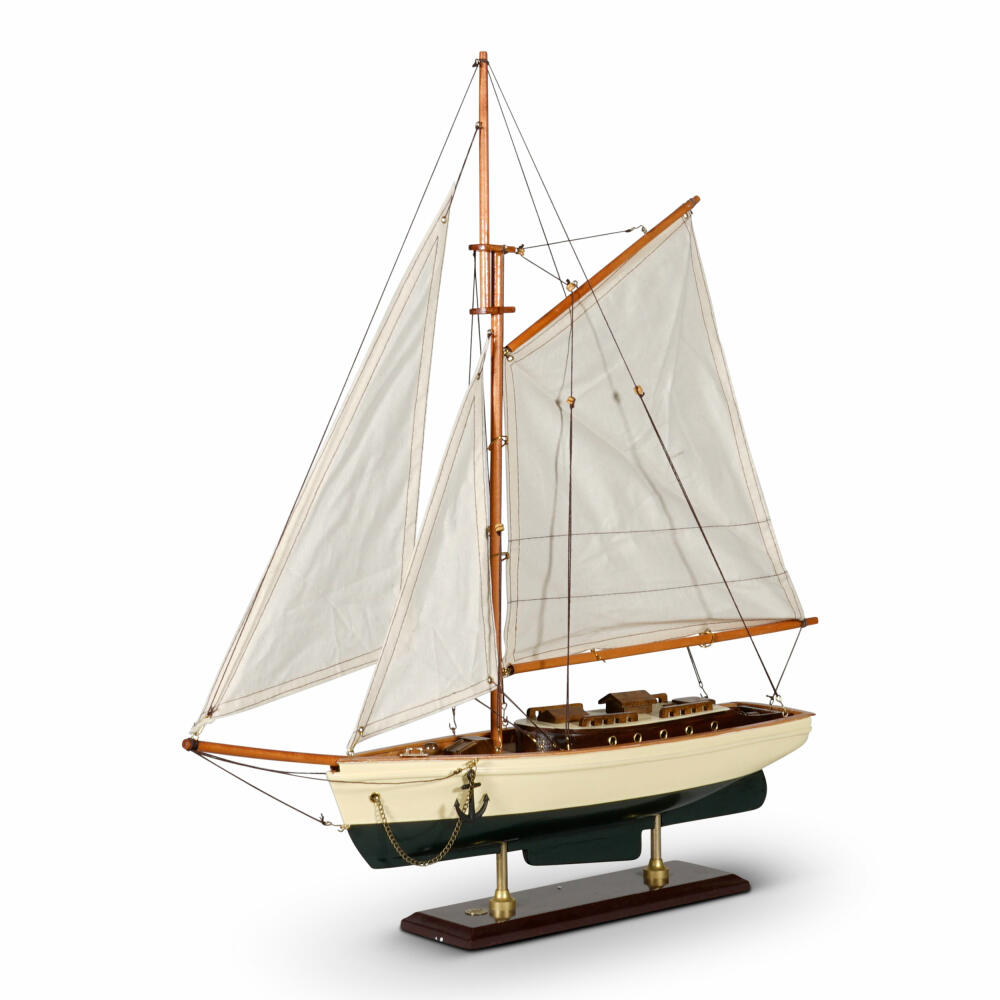 Authentic Models Ship Model 1930 Classic Yacht Small, Desk Decoration, Wood, Cotton, AS134
