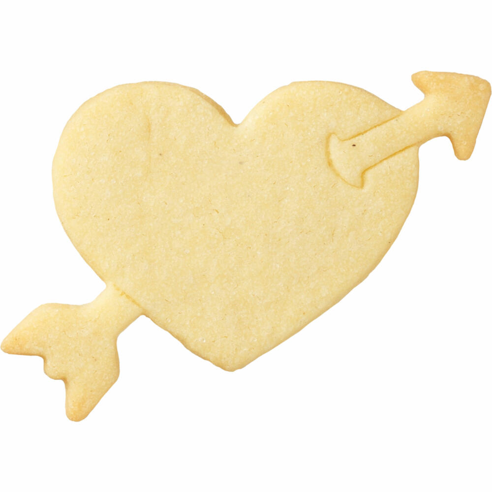 Birkmann cookie cutter heart with arrow, with internal embossing, cookie cutter, cookie shape, biscuit, biscuits, stainless steel, 8 cm, 198128