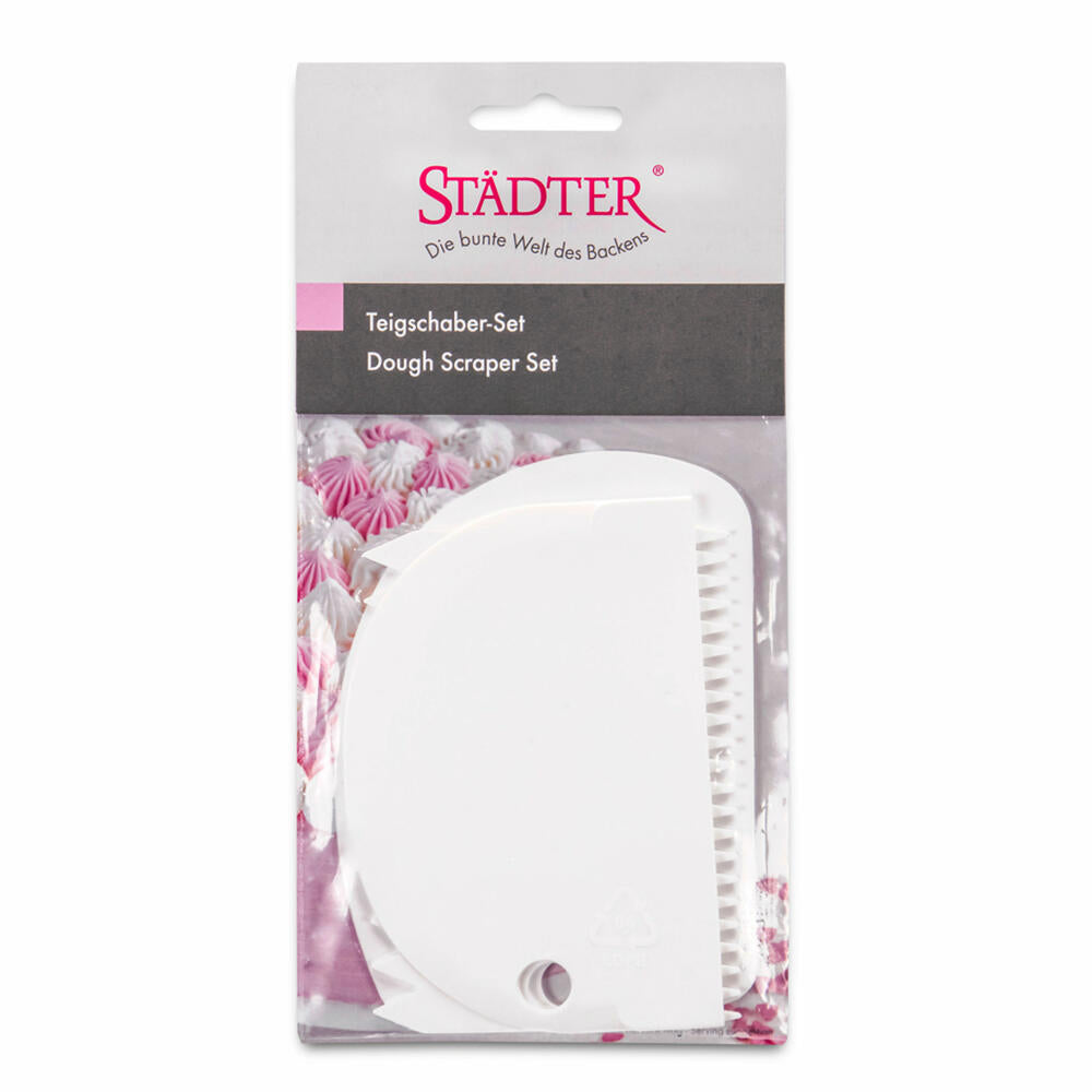 Städter dough scraper set, 3-piece, dough scraper, comb scraper, partial spatula, smoother, plastic, 984357