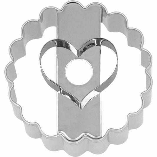 Birkmann cookie cutter Linzer heart, cookie cutter, cookie shape, biscuit, biscuits, stainless steel, 5 cm, 199927