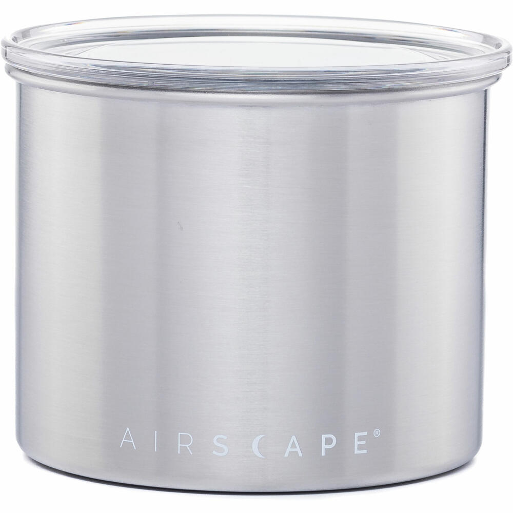 Airscape Edelstahl-Aromabehälter Klein, Kaffeedose, Aufbewahrungdose, Edelstahl, Silber gebürstet, AS0104