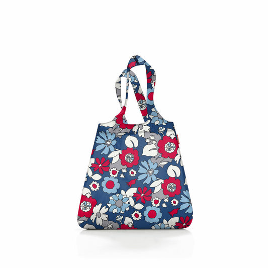 reisenthel mini maxi shopper, Einkaufstasche, Tragetasche, Einkaufsbeutel, Tasche, Polyestergewebe, Florist Indigo, 15 L, AT4088