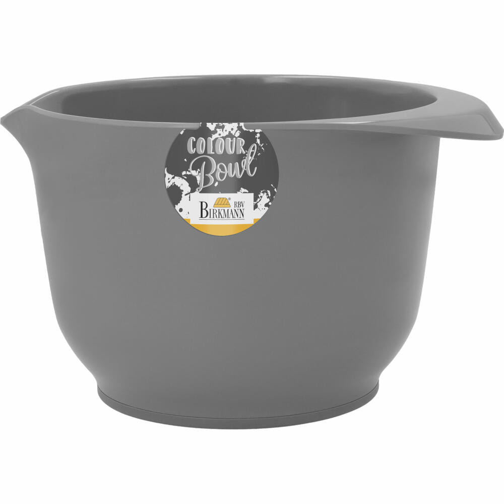 Birkmann Colour Bowl mixing and serving bowl, mixing bowl, bowl, melamine resin, grey matt, 1.5 L, 709331