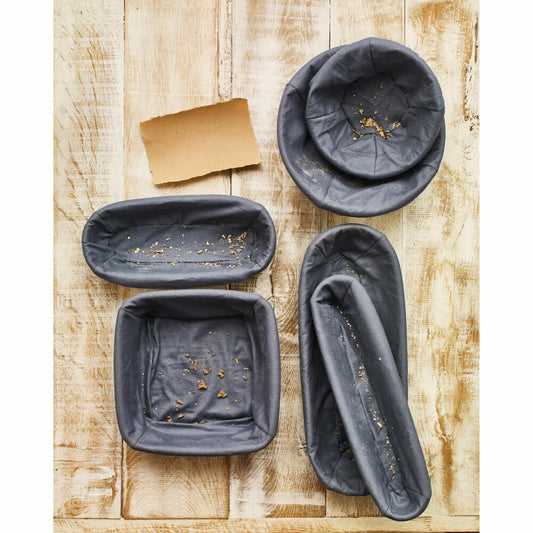 Birkmann Bezug für Gärkörbchen länglich, klein, passend für Artikel 208988, Körbchenbezug, Baumwolle, Schwarz, 700666