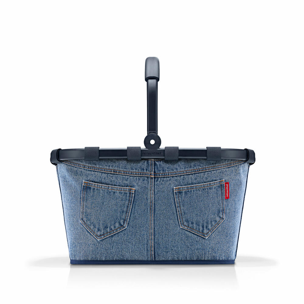 reisenthel carrybag, Einkaufskorb, Korb, Picknickkorb, Tragetasche, Jeansmaterial, Frame Jeans Classic Blue, 22 L, BK4082