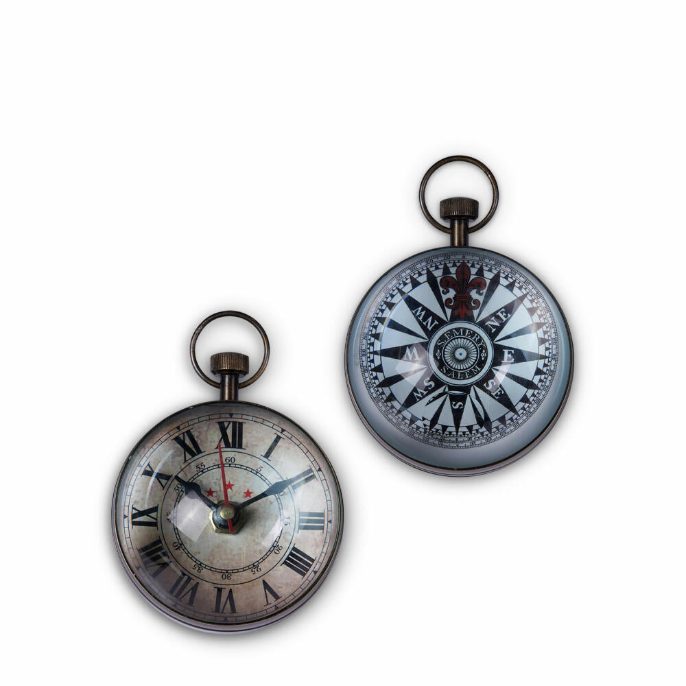 Authentic Models Pocket Watch Eye of Time Brass, Clock, Decorative Object, Brass / Glass, SC063B