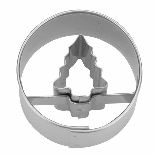 Städter Christmas tree cookie cutter in ring mini, cookie cutter, cookie mold, biscuit, cookies, stainless steel, Ø 3 cm, 955301