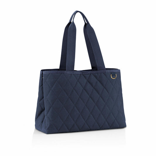 reisenthel classic shopper L, Einkaufstasche, Tragetasche, Rhombus Midnight Gold, 12 L, DK4110