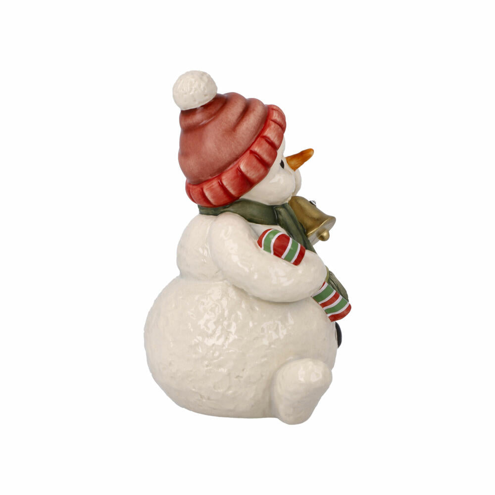 Goebel Figurine Snowman Quiet Bell Sound, Decorative Figure, Stoneware, Colorful, 11.5 cm, 66703981