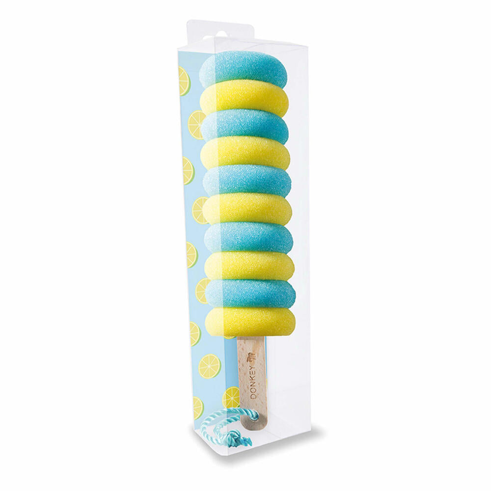 Donkey Crazy Curls Lemon Dishwashing Sponge, Dishwashing Sponge, Cleaning Sponge, Kitchen Utensils, Plastic / Wood, Yellow / Blue, 26 cm, 600507